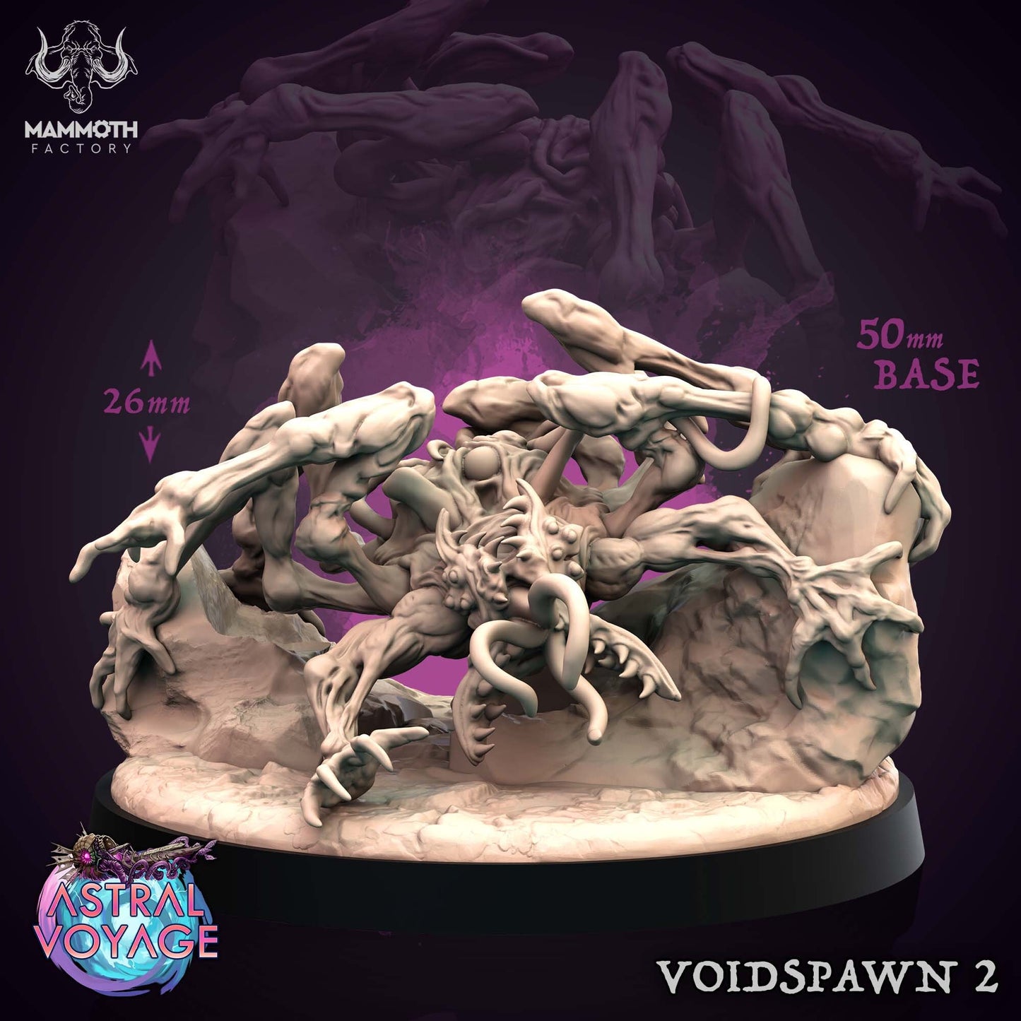 Void Spawns | Mammoth Factory | 3D Printed Resin Miniature | Dungeons and Dragons | Pathfinder | Tabletop Role Playing | D&D
