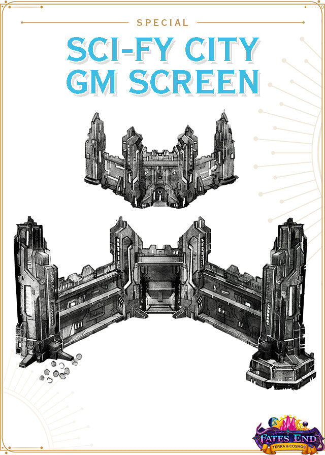 SCI-FI City GM Screen - for Tabletop RPG & Board Games Pathfinder, Call of Cthulhu, Mork Borg