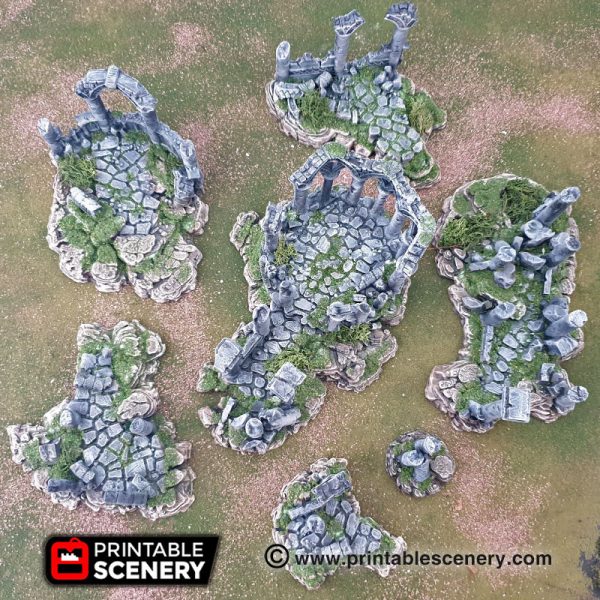 Ancient ruins - 15mm 20mm 28mm 32mm Goblins and grottos, Scatter Terrain D&D, DnD, Warhammer 40K Pathfinder