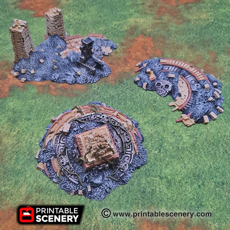Eden Scatter Ruins - 15mm 28mm 32mm Brave New Worlds New Eden Terrain Scatter D&D DnD Pathfinder SW Legion, Printable Scenery Tabletop Gaming, Role-playing, RPG