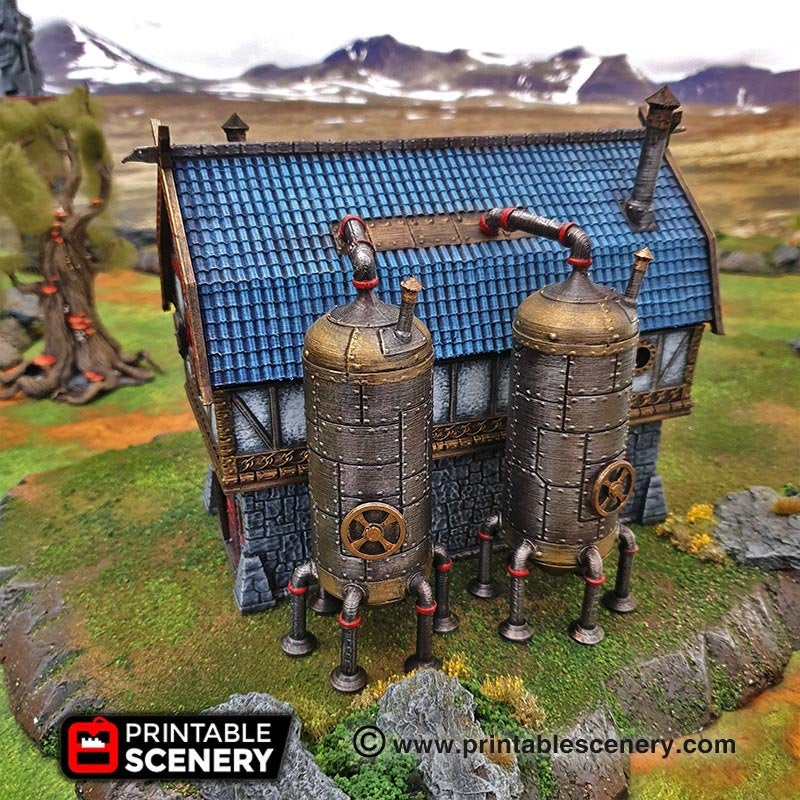 Dwarven brewhouse 15mm 28mm 32mm - Dwarves, Elves and Demons | D&D Miniature Terrain Warhammer 40k Tabletop Miniatures Pathfinder Frostgrave
