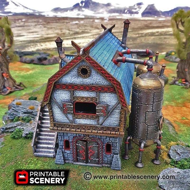 Dwarven brewhouse 15mm 28mm 32mm - Dwarves, Elves and Demons | D&D Miniature Terrain Warhammer 40k Tabletop Miniatures Pathfinder Frostgrave