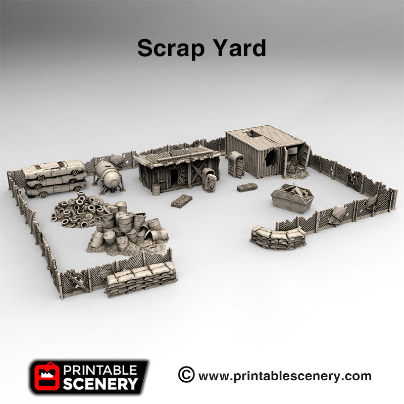 Scrapyard  - 15mm 20mm 28mm 32mm Brave  New Worlds Wasteworld Gasland Scatter Terrain Terrain D&D, DnD, Warhammer 40K Pathfinder