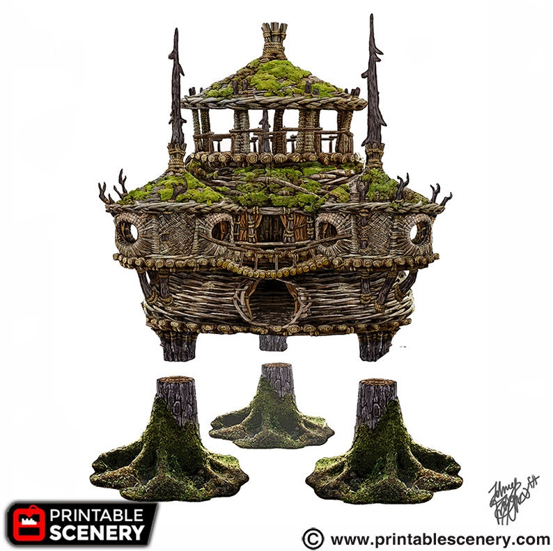 Rise of the Halflings Palace of the Druid | Miniature Terrain | D&D Miniature Terrain Warhammer  Tabletop Miniatures Pathfinder Frostgrave