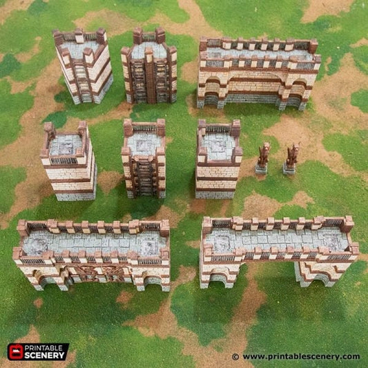 Rise of the Halflings Parapet Wyrmway Gate | Miniature Terrain | D&D Miniature Terrain Warhammer Tabletop Miniatures Pathfinder Frostgrave