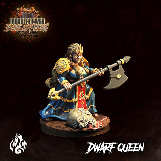 Dwarf Queen Miniature - by Crippled God Foundry | Ogre Warriors | DnD | Dungeons & Dragons | Pathfinder | Warhammer
