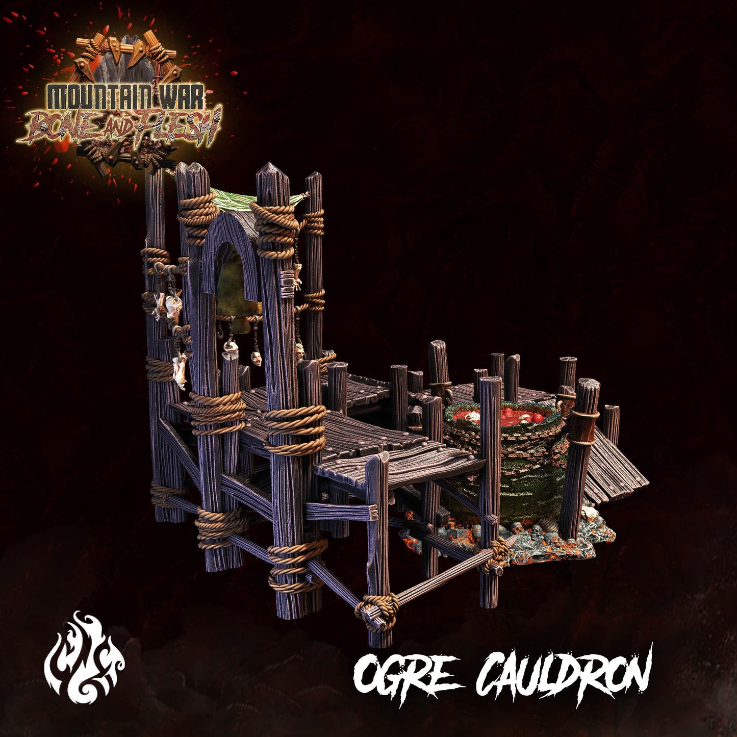 Ogre Cauldron Scenery set - by Crippled God Foundry | Ogre Warriors | DnD | Dungeons & Dragons | Pathfinder | Warhammer