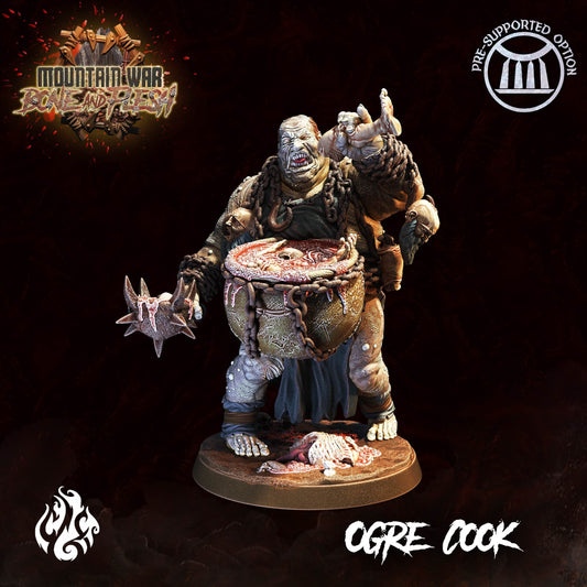 Ogre Cook Miniature - by Crippled God Foundry | Ogre Warriors | DnD | Dungeons & Dragons | Pathfinder | Warhammer
