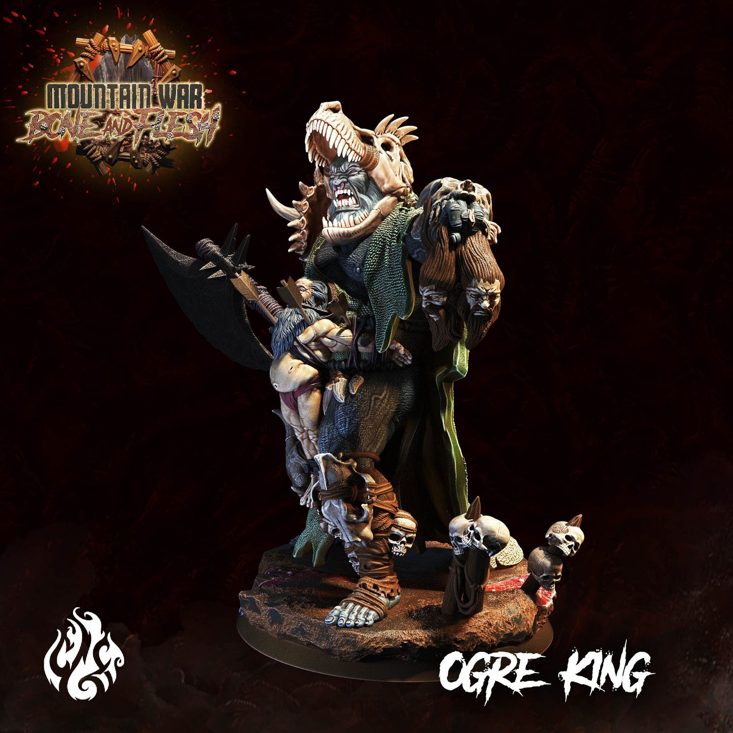 Ogre King Miniature - by Crippled God Foundry | Ogre Warriors | DnD | Dungeons & Dragons | Pathfinder | Warhammer