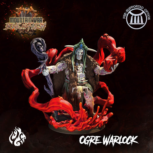 Ogre Blood Warlock Miniature - by Crippled God Foundry | Ogre Warriors | DnD | Dungeons & Dragons | Pathfinder | Warhammer