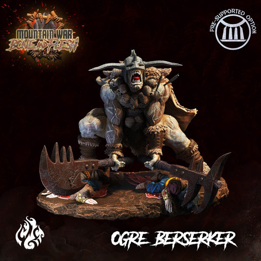 Ogre Beserker Miniature - by Crippled God Foundry | Ogre Warriors | DnD | Dungeons & Dragons | Pathfinder | Warhammer