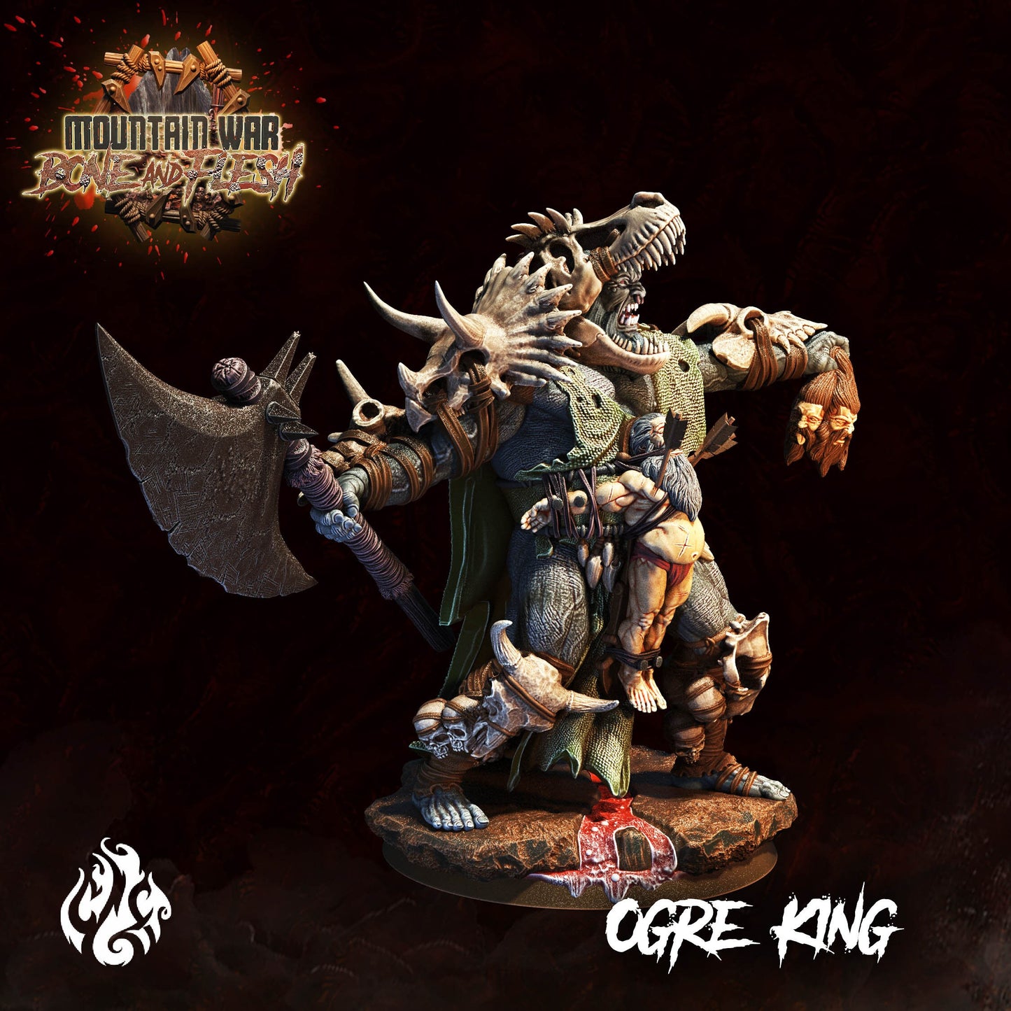 Ogre King Miniature - by Crippled God Foundry | Ogre Warriors | DnD | Dungeons & Dragons | Pathfinder | Warhammer