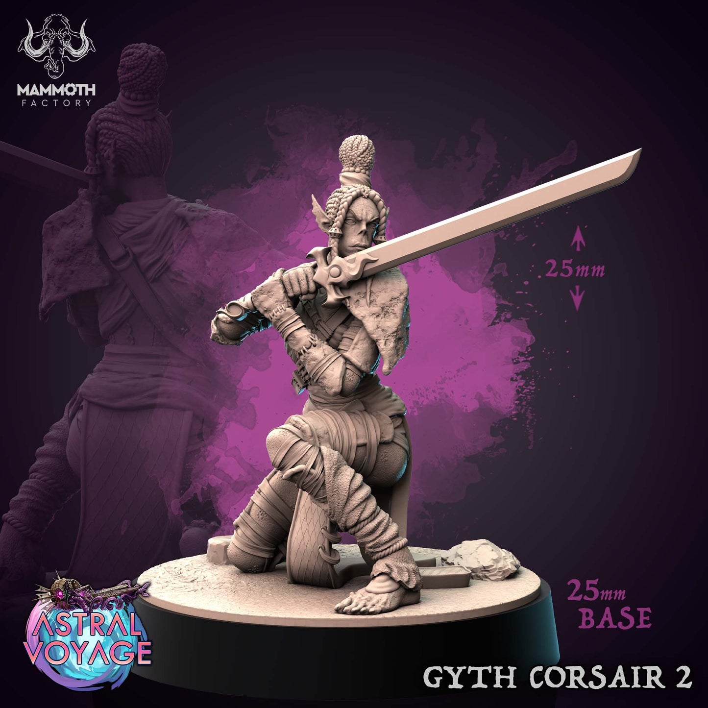 Gyth Corsairs | Mammoth Factory | 3D Printed Resin Miniature | Dungeons and Dragons | Pathfinder | Tabletop Role Playing | D&D
