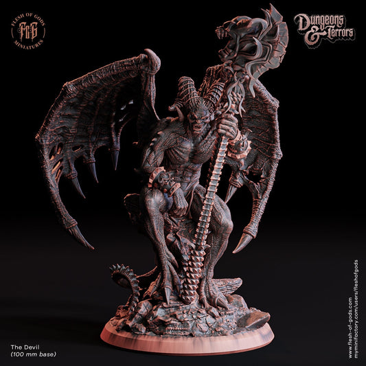 The Devil on a Throne | Flesh of Gods | 3D Printed Resin Miniature | Dungeons and Dragons | Pathfinder | Tabletop Role Playing | D&D