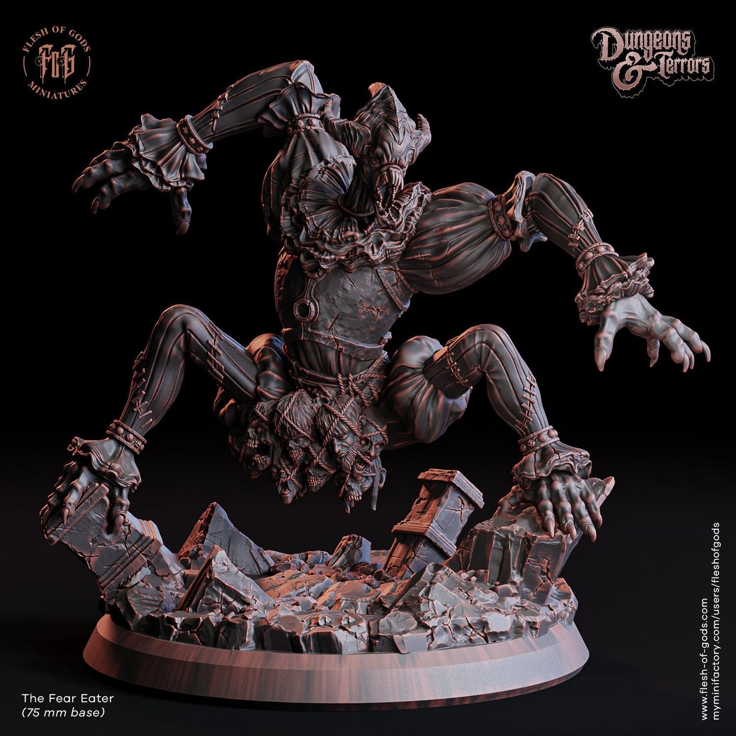 The Fear Eater | Flesh of Gods | Enemy | 3D Printed Resin Miniature | Dungeons and Dragons | Pathfinder | Tabletop Role Playing | D&D
