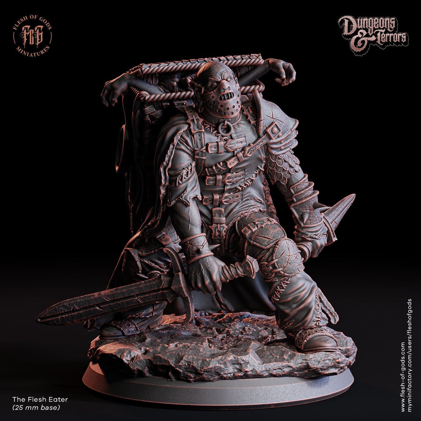 The Flesh Eater | Flesh of Gods | Enemy | 3D Printed Resin Miniature | Dungeons and Dragons | Pathfinder | Tabletop Role Playing | D&D