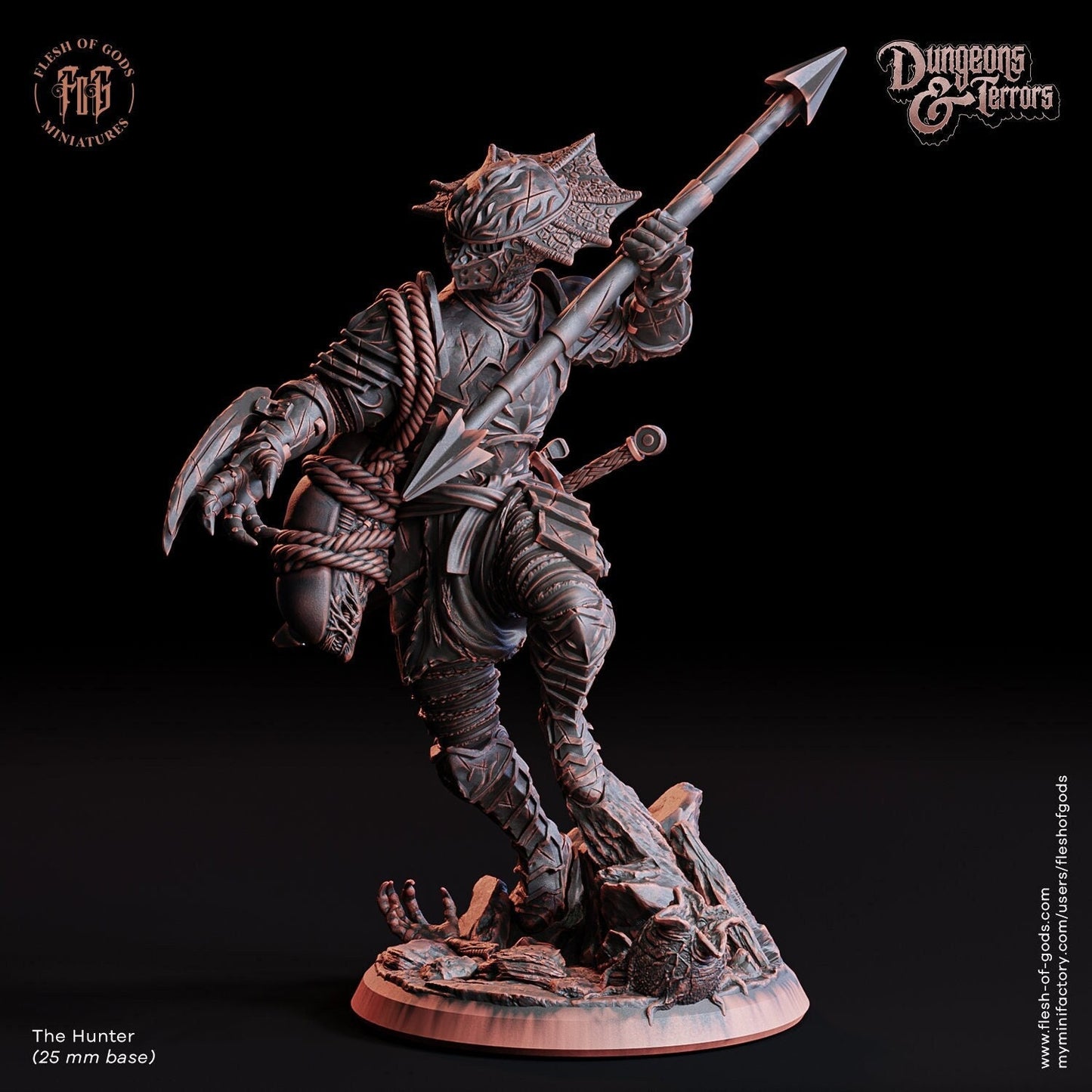 The Hunter | Flesh of Gods | Enemy | 3D Printed Resin Miniature | Dungeons and Dragons | Pathfinder | Tabletop Role Playing | D&D