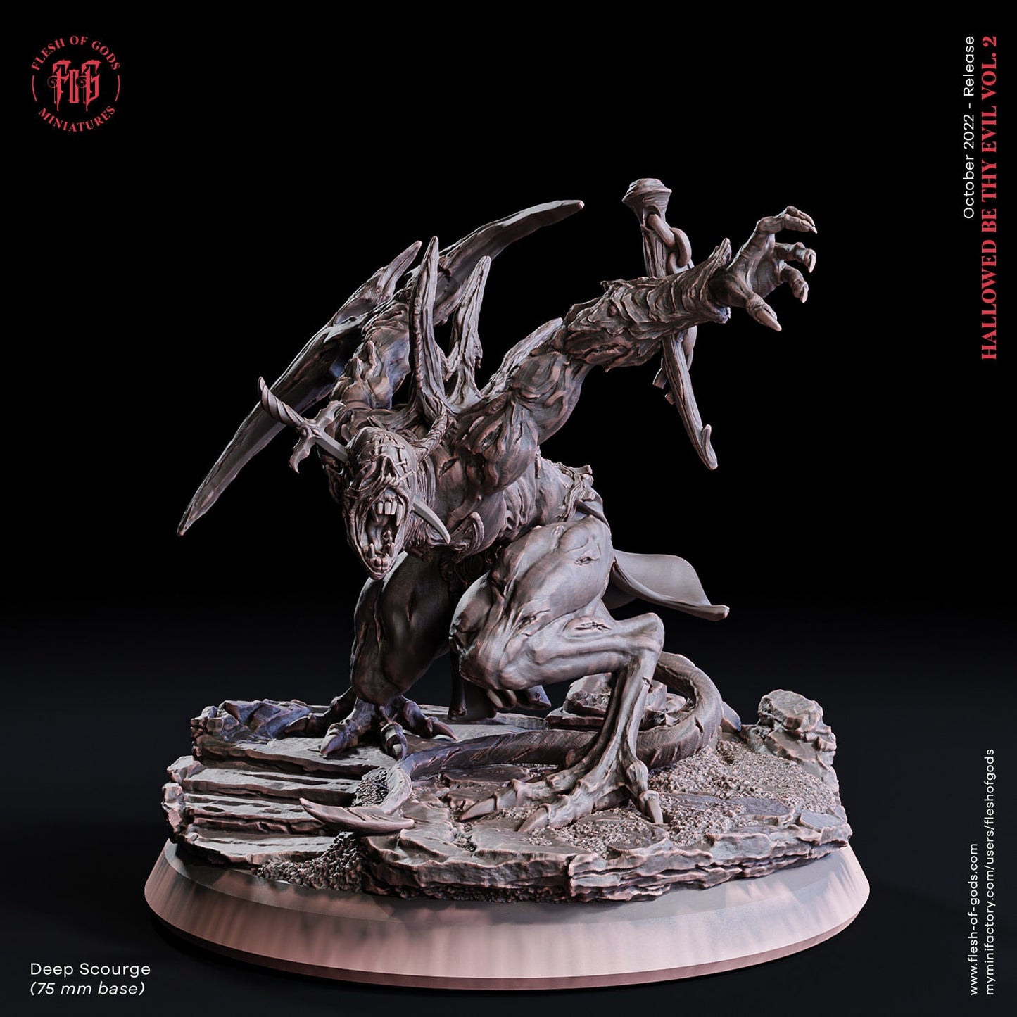 The Deep Scourge | Flesh of Gods | Enemy | 3D Printed Resin Miniature | Dungeons and Dragons | Pathfinder | Tabletop Role Playing | D&D