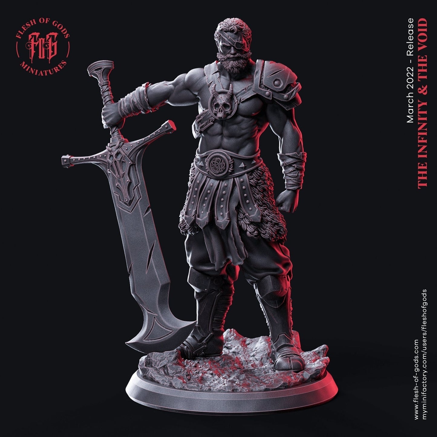 Kabel the Swordsman | Flesh of Gods | Hero | 3D Printed Resin Miniature | Dungeons and Dragons | Pathfinder | Tabletop Role Playing | D&D