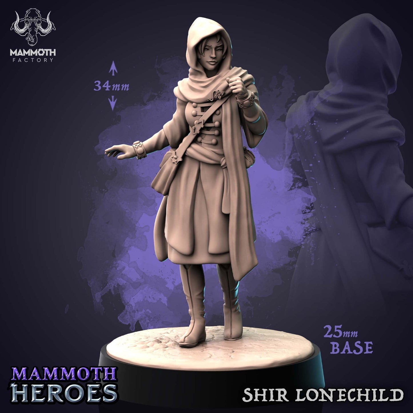 Shir Loneschild, Dream Teller | Mammoth Factory | 3D Printed Resin Miniature | Dungeons and Dragons | Pathfinder | Tabletop Role Playing |