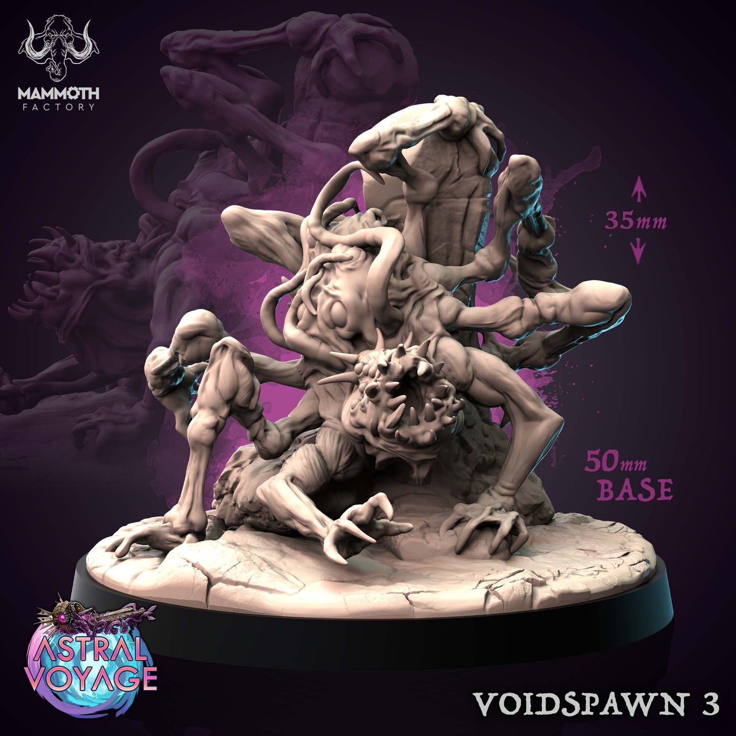 Void Spawns | Mammoth Factory | 3D Printed Resin Miniature | Dungeons and Dragons | Pathfinder | Tabletop Role Playing | D&D