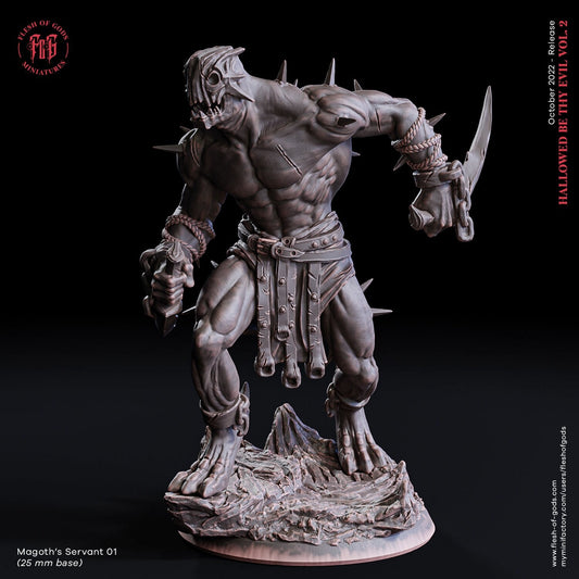 Magoth's Servant 01 | Flesh of Gods | Enemy | 3D Printed Resin Miniature | Dungeons and Dragons | Pathfinder | Tabletop Role Playing | D&D
