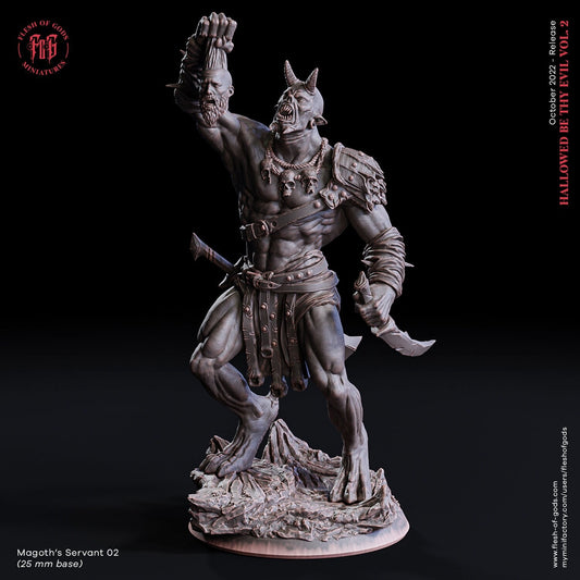 Magoth's Servant 02 | Flesh of Gods | Enemy | 3D Printed Resin Miniature | Dungeons and Dragons | Pathfinder | Tabletop Role Playing | D&D