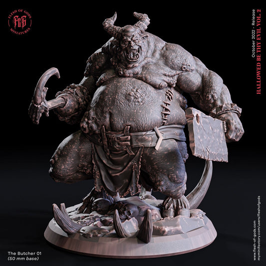 The Butcher 01 | Flesh of Gods | Enemy | 3D Printed Resin Miniature | Dungeons and Dragons | Pathfinder | Tabletop Role Playing | D&D