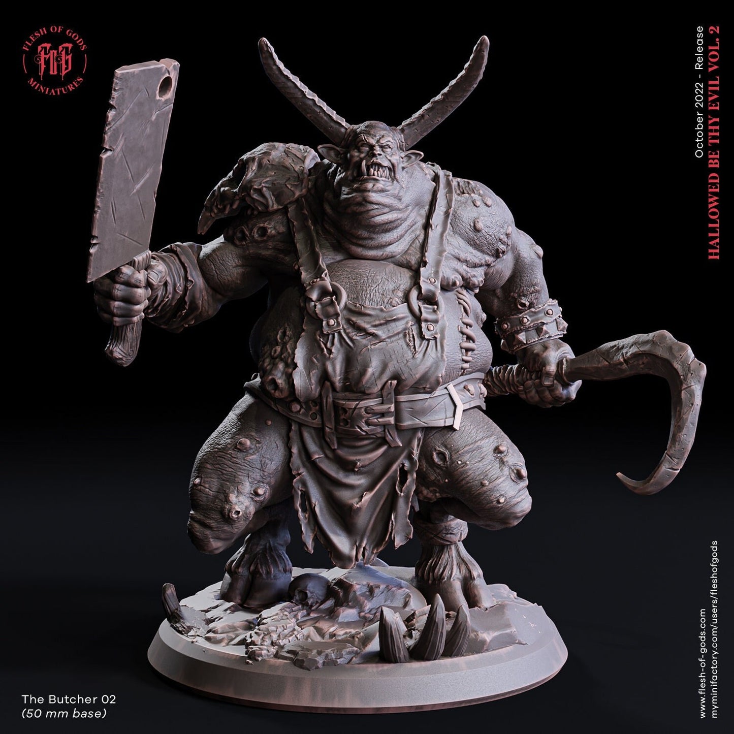 The Butcher 02 | Flesh of Gods | Enemy | 3D Printed Resin Miniature | Dungeons and Dragons | Pathfinder | Tabletop Role Playing | D&D