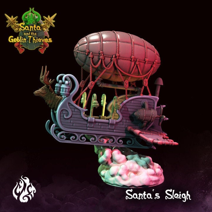 Santas Sleigh - by Crippled God Foundry | Christmas Collection | Santa and the Goblin Thieves | DnD | Dungeons & Dragons | Pathfinder