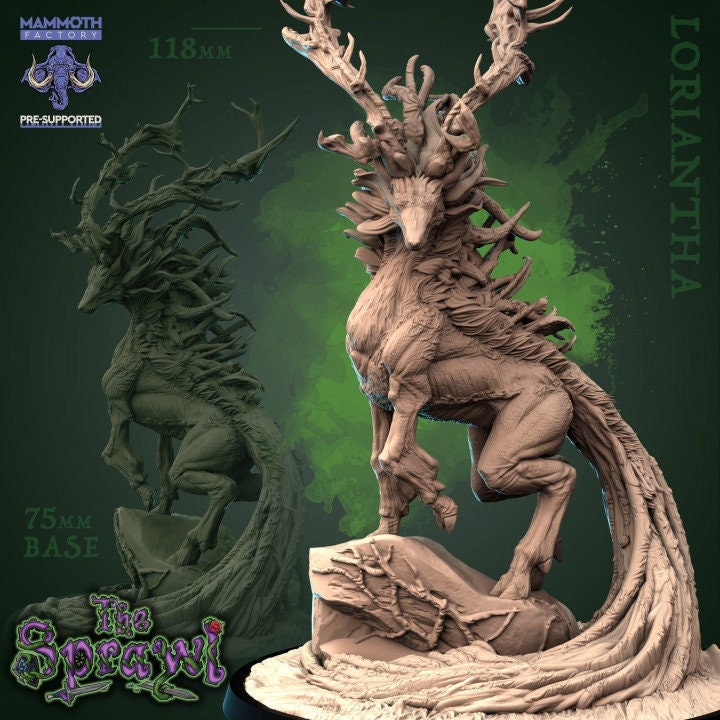 Loriantha, Forest Spirit | Mammoth Factory | 3D Printed Resin Miniature | Dungeons and Dragons | Pathfinder | Tabletop Role Playing |