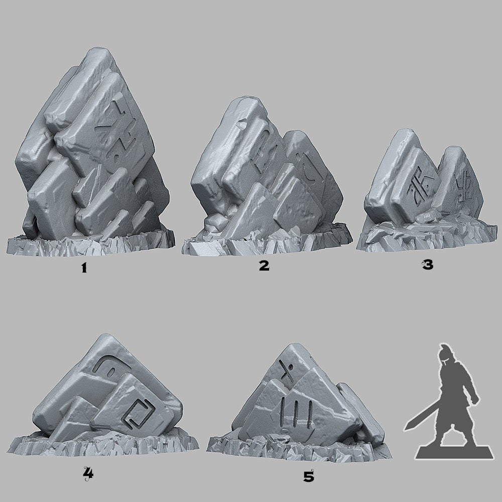 Magic Square Rocks | Scenery and terrain | 3D Printed Resin Miniature | Tabletop Role Playing | AoS | D&D | 40K | Pathfinder