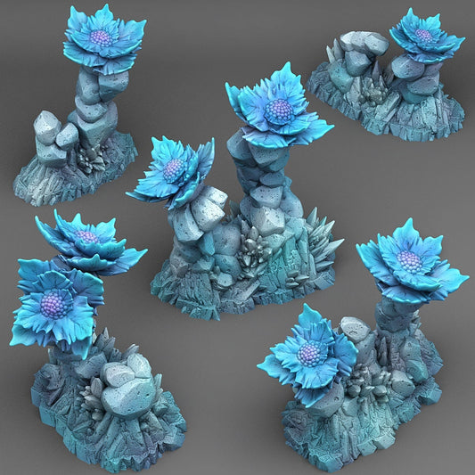 Frozen Flowers | Scenery and terrain | 3D Printed Resin Miniature | Tabletop Role Playing | AoS | D&D | 40K | Pathfinder