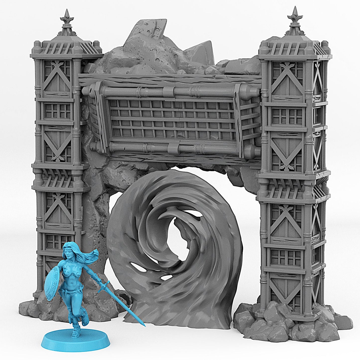 Ancient Asian Temple Portal | Scenery and terrain | 3D Printed Resin Miniature | Tabletop Role Playing | AoS | D&D | 40K | Pathfinder