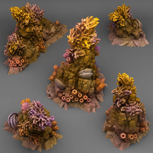Mystical Coral Rocks  | Scenery and terrain | 3D Printed Resin Miniature | Tabletop Role Playing | AoS | D&D | 40K | Pathfinder