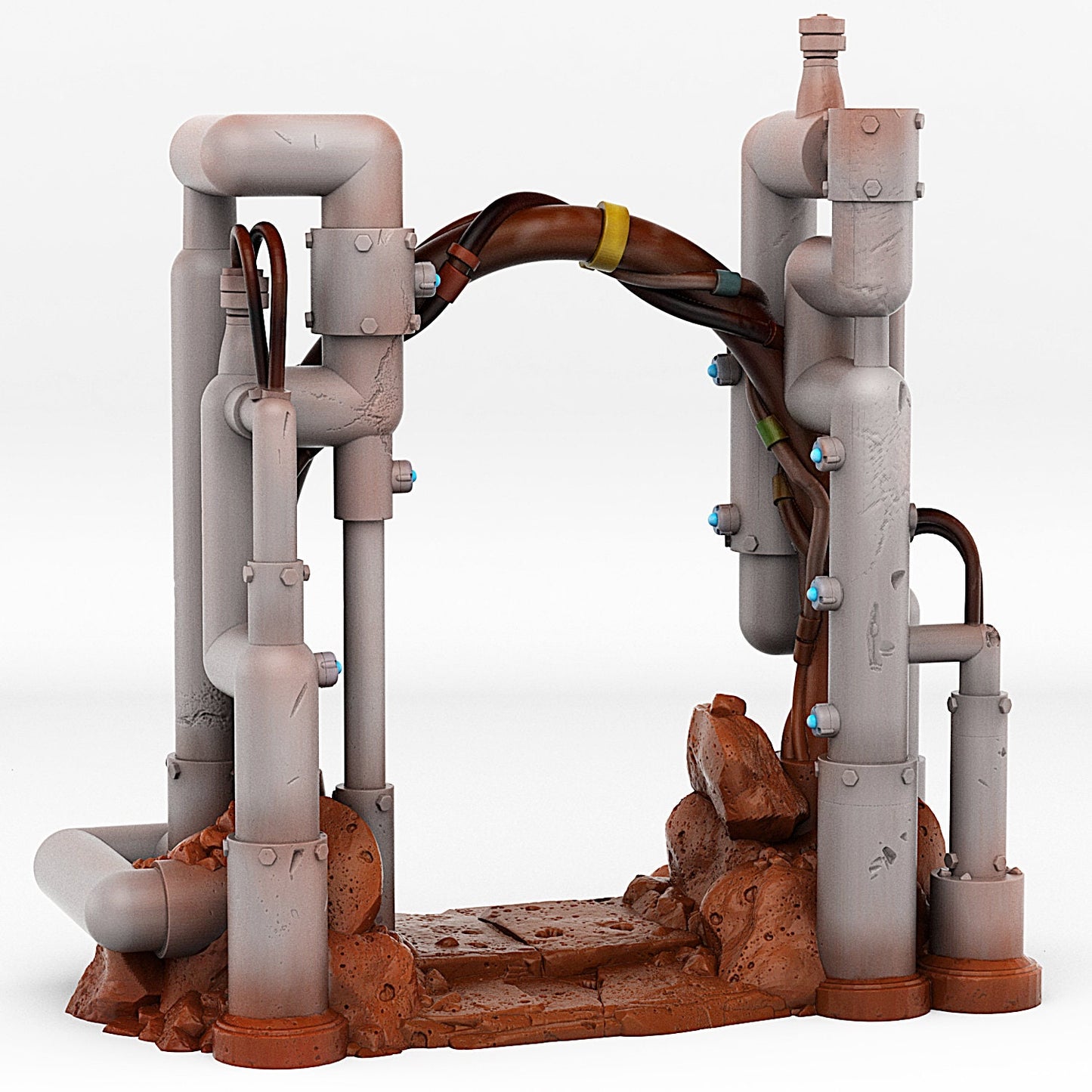 Martian Pipes Portal | Scenery and terrain | 3D Printed Resin Miniature | Tabletop Role Playing | AoS | D&D | 40K | Pathfinder