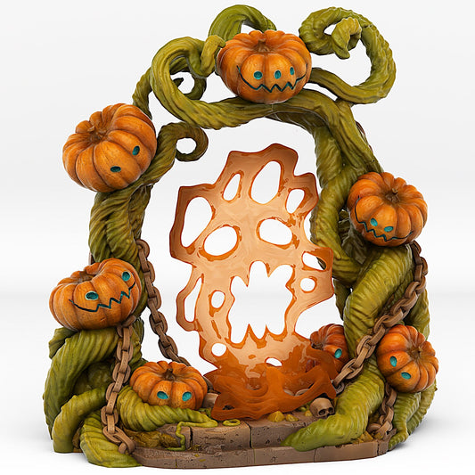 Pumpkin Portal | Scenery and terrain | 3D Printed Resin Miniature | Tabletop Role Playing | AoS | D&D | 40K | Pathfinder