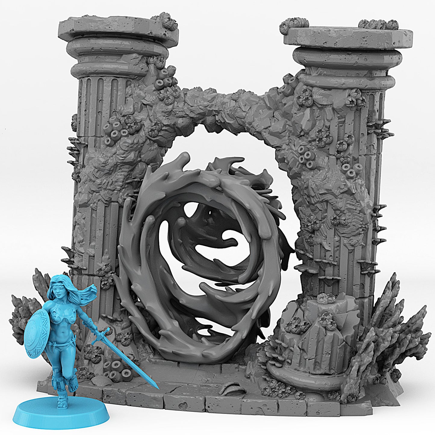 Underwater Temple Portal | Scenery and terrain | 3D Printed Resin Miniature | Tabletop Role Playing | AoS | D&D | 40K | Pathfinder